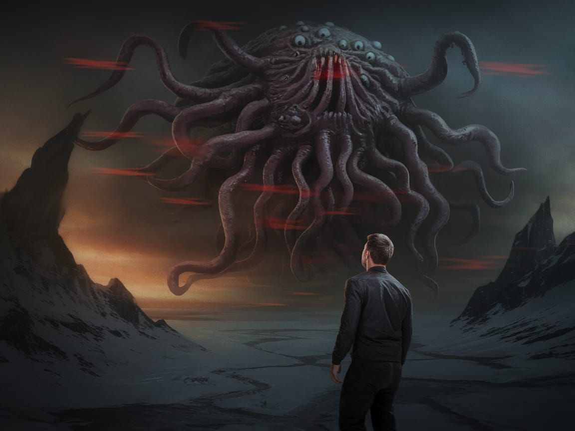 Cosmic Horror in a Desolate Arctic Landscape