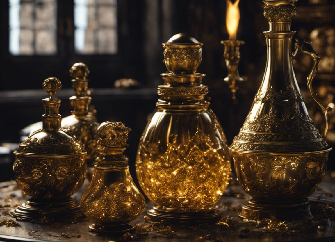 Ancient Alchemist Potions in Mythological Futurism