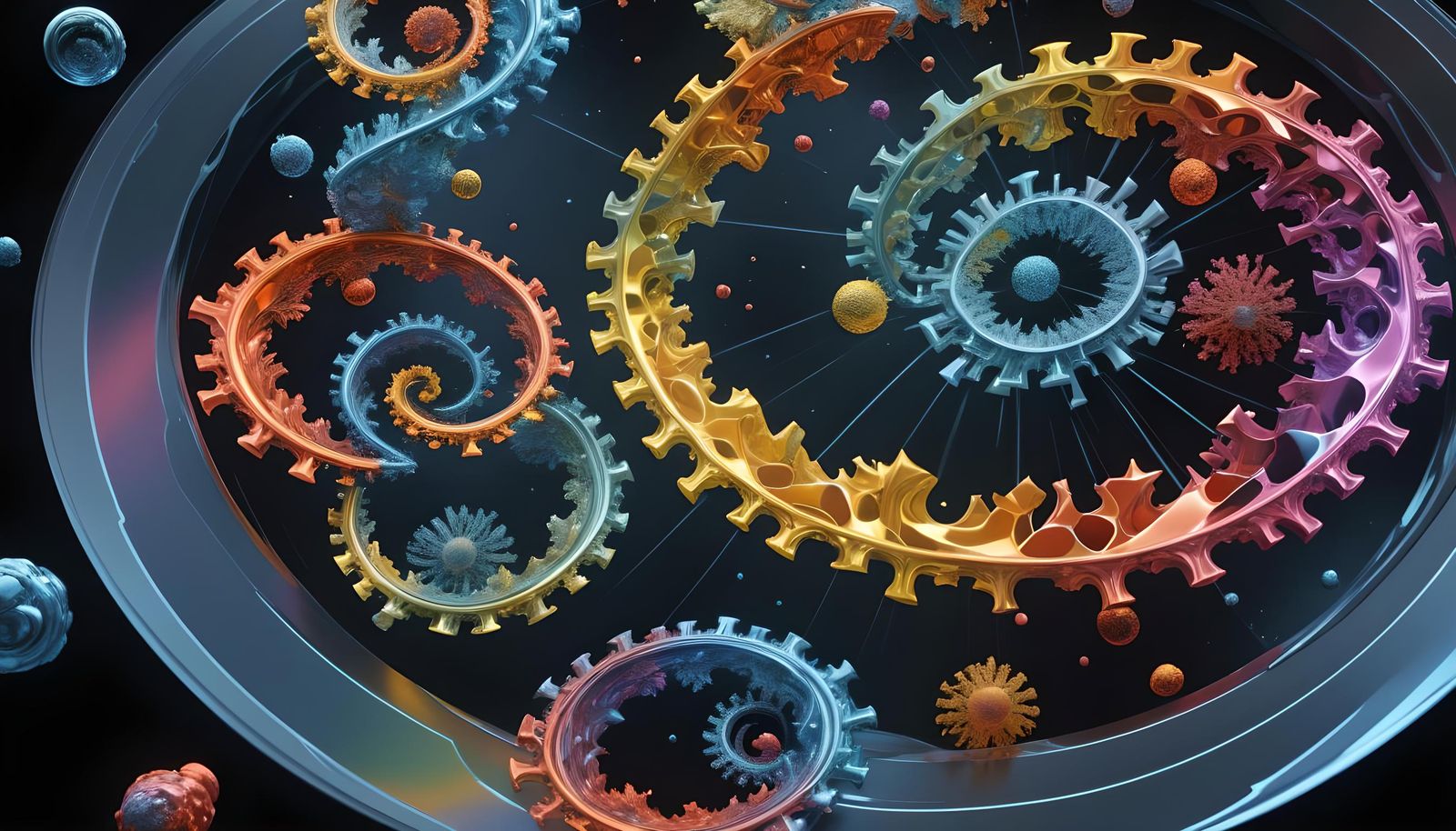 Abstract Liquid Metal Fractals in Motion