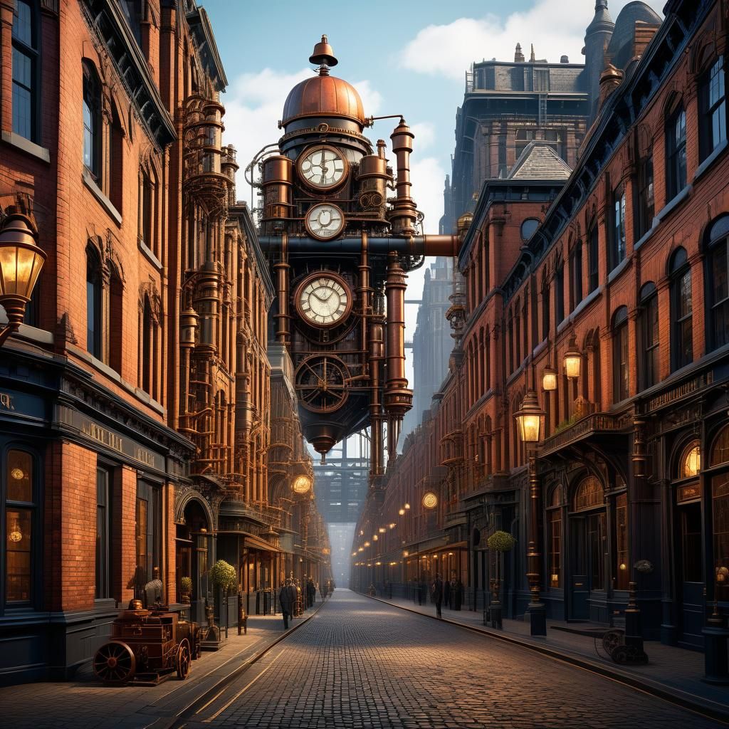 Steampunk Grandeur in a Victorian City