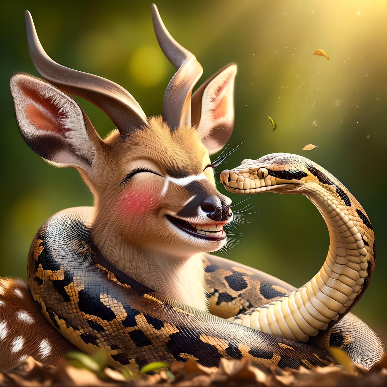 Antelope's Unexpected Romance with Anaconda in Jungle