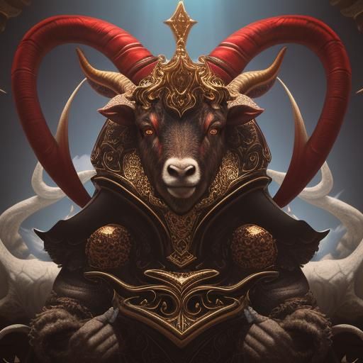 Hyperdetailed Anthropomorphic Minotaur in Ornate Maze