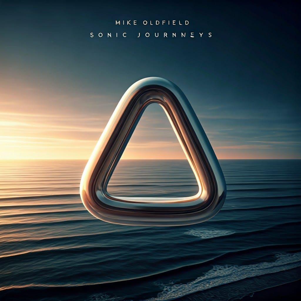 Surreal Futurist Album Cover in a Cinematic Seascape