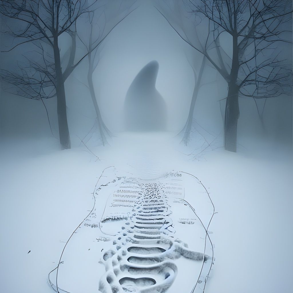 Footprints in Blizzard: Surreal Horror Contemporary Art