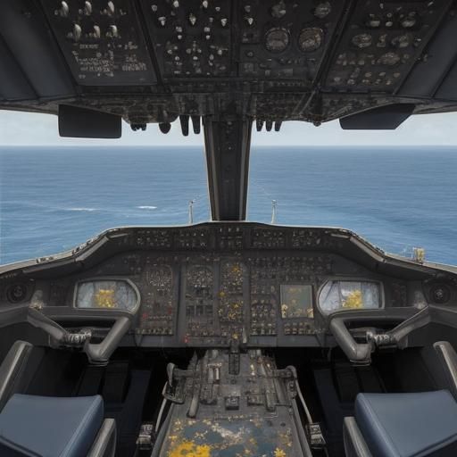 Aircraft Carrier Cockpit: An Oil Painting