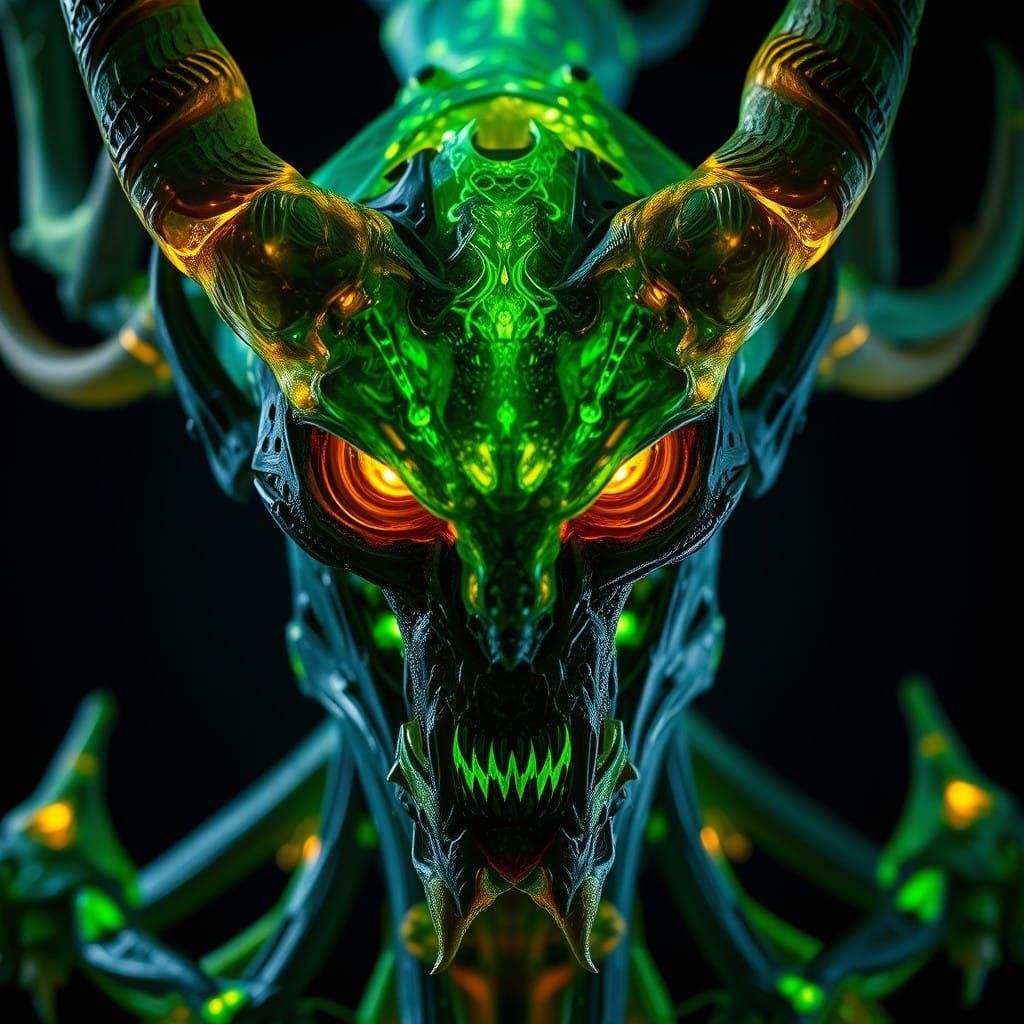 Demonic Plasma Creature Unveiled in Close-Up Portrait