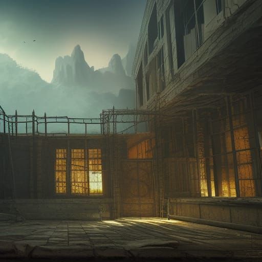 Fantastical Prison Concept Art in Deep Color