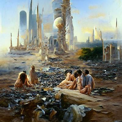 The Last Human Civilization: Oil Painting