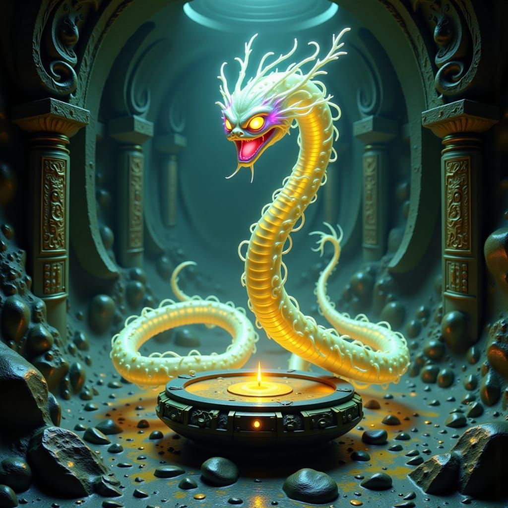 Ethereal Snake Entity Coils on Altar