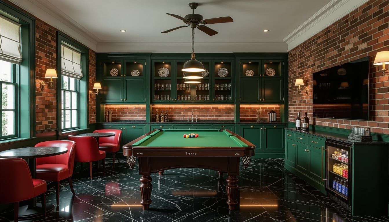 Victorian Billiards Room with Cinematic Lighting