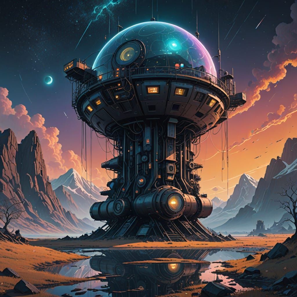 Ethereal Steampunk Pi Day Celebration in Cosmic Holographic...