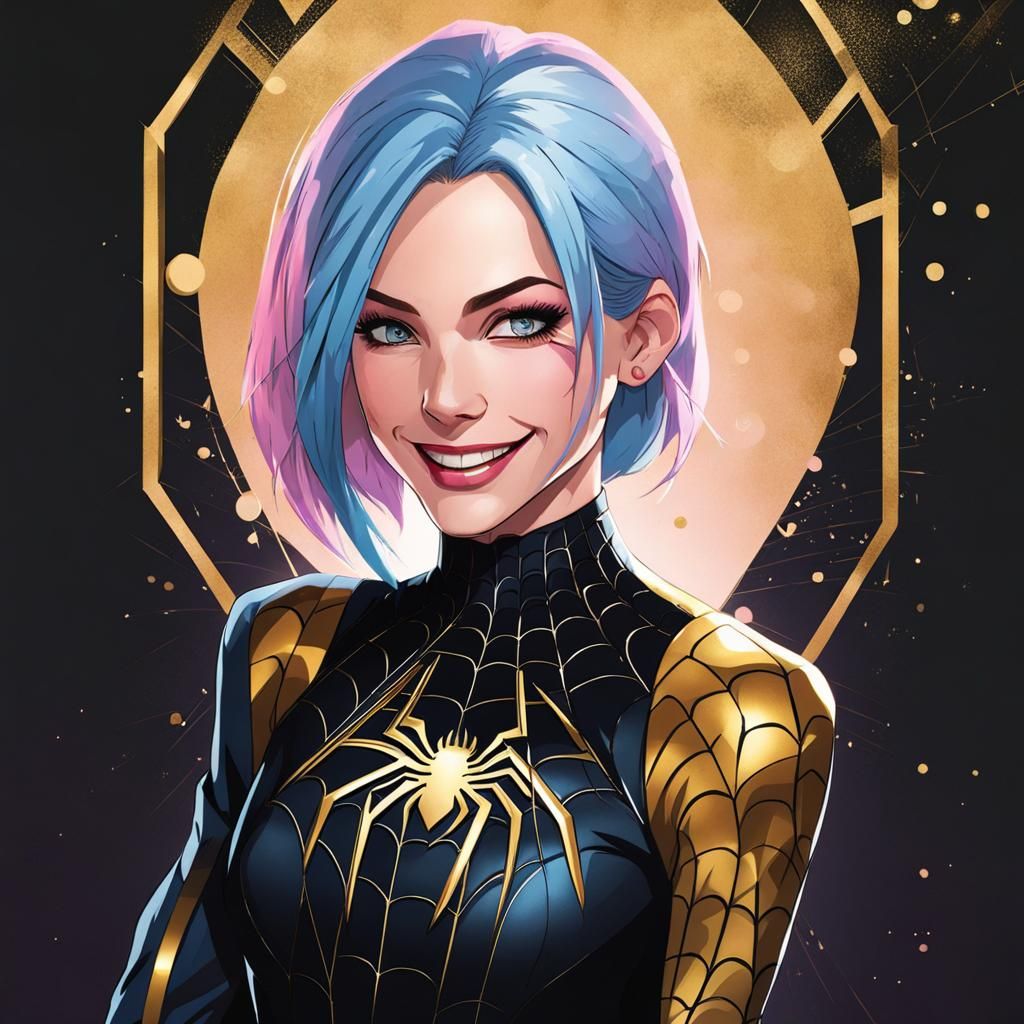 Jinx as Spidergirl in Arcane Style Illustration