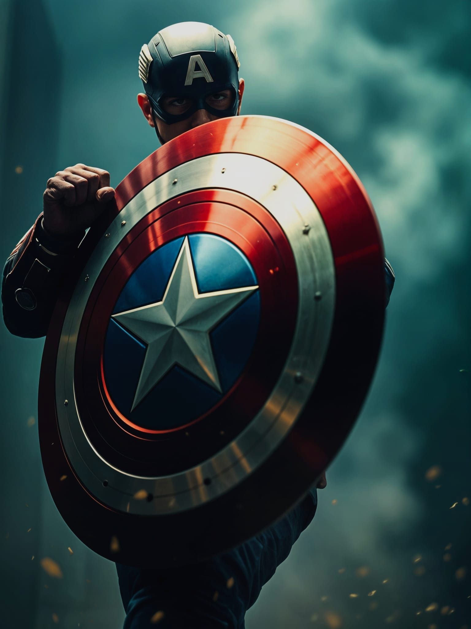 Epic Captain America Action Scene in Cinematic Style
