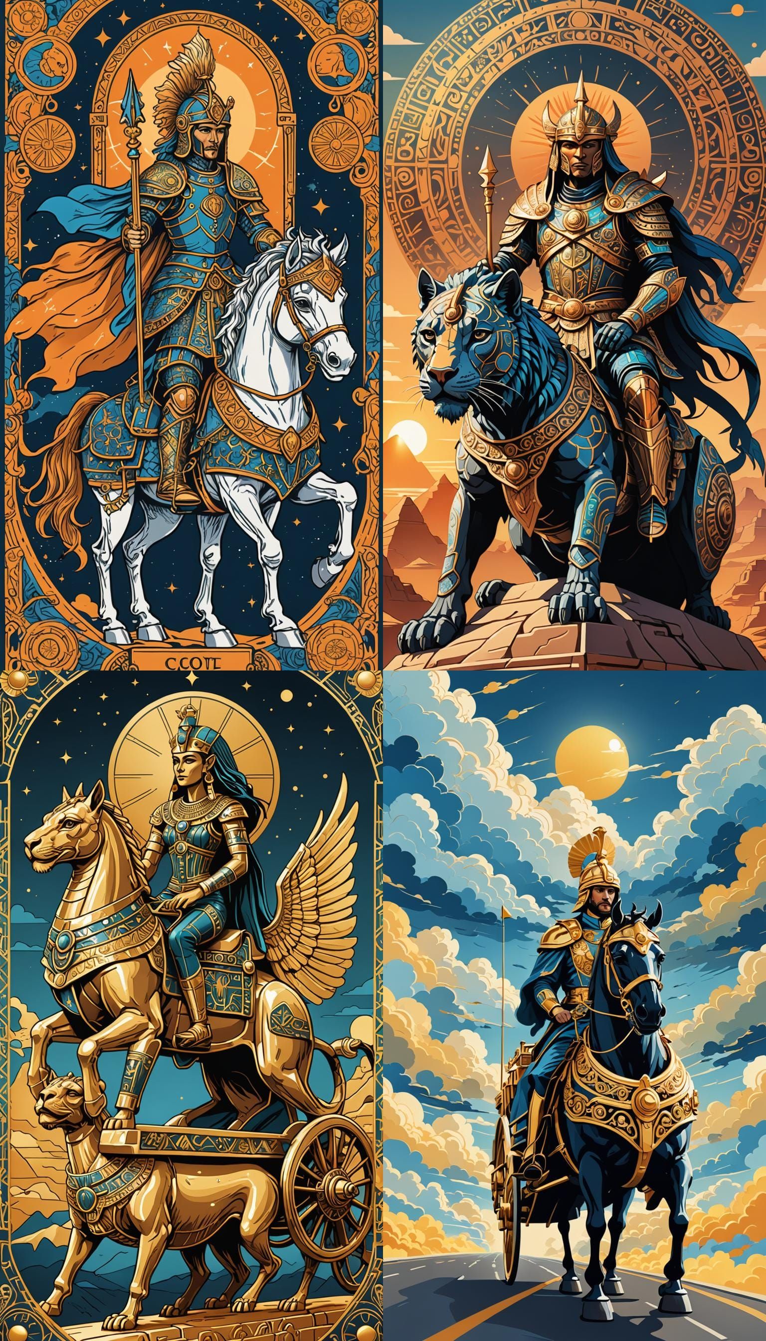 The Chariot Tarot Card Clipart Vector