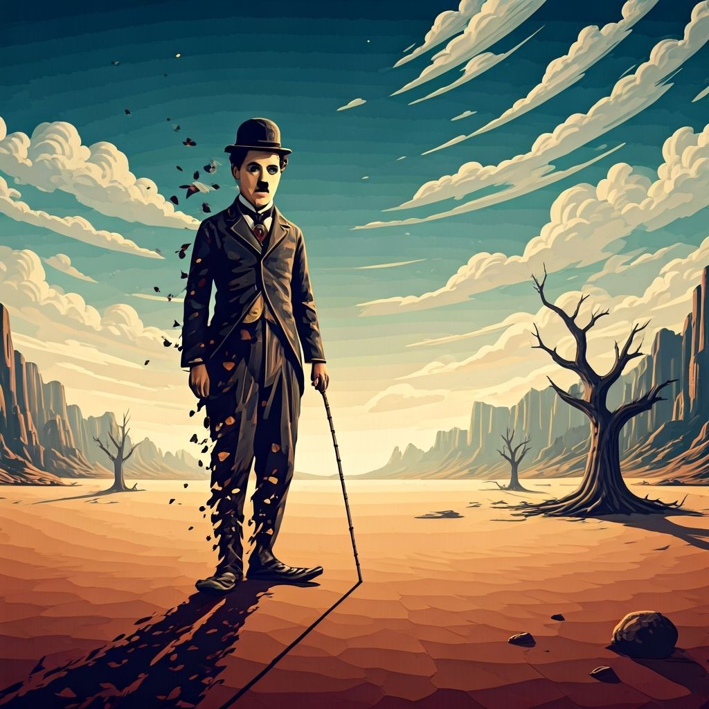 Surreal Desert Dreamscape Dissolving into Geometric Art