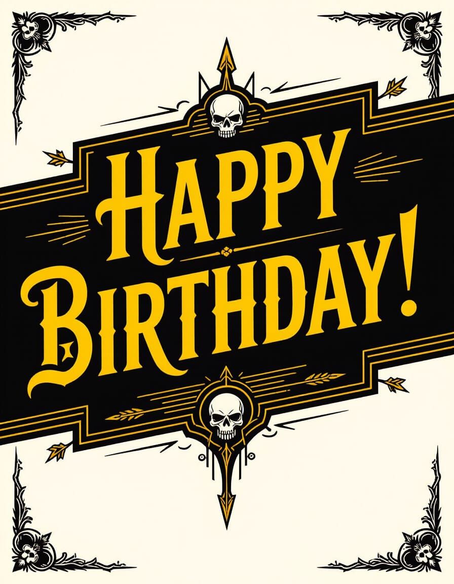 Warhammer 40k Birthday Banner in Gothic Vector Style