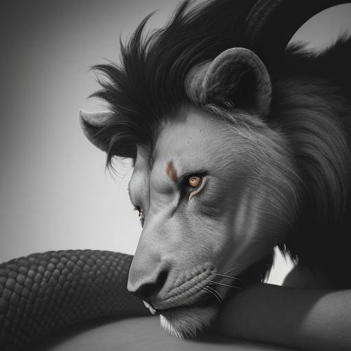 Chimera Portrait: Bear, Snake, Lion, and Goat