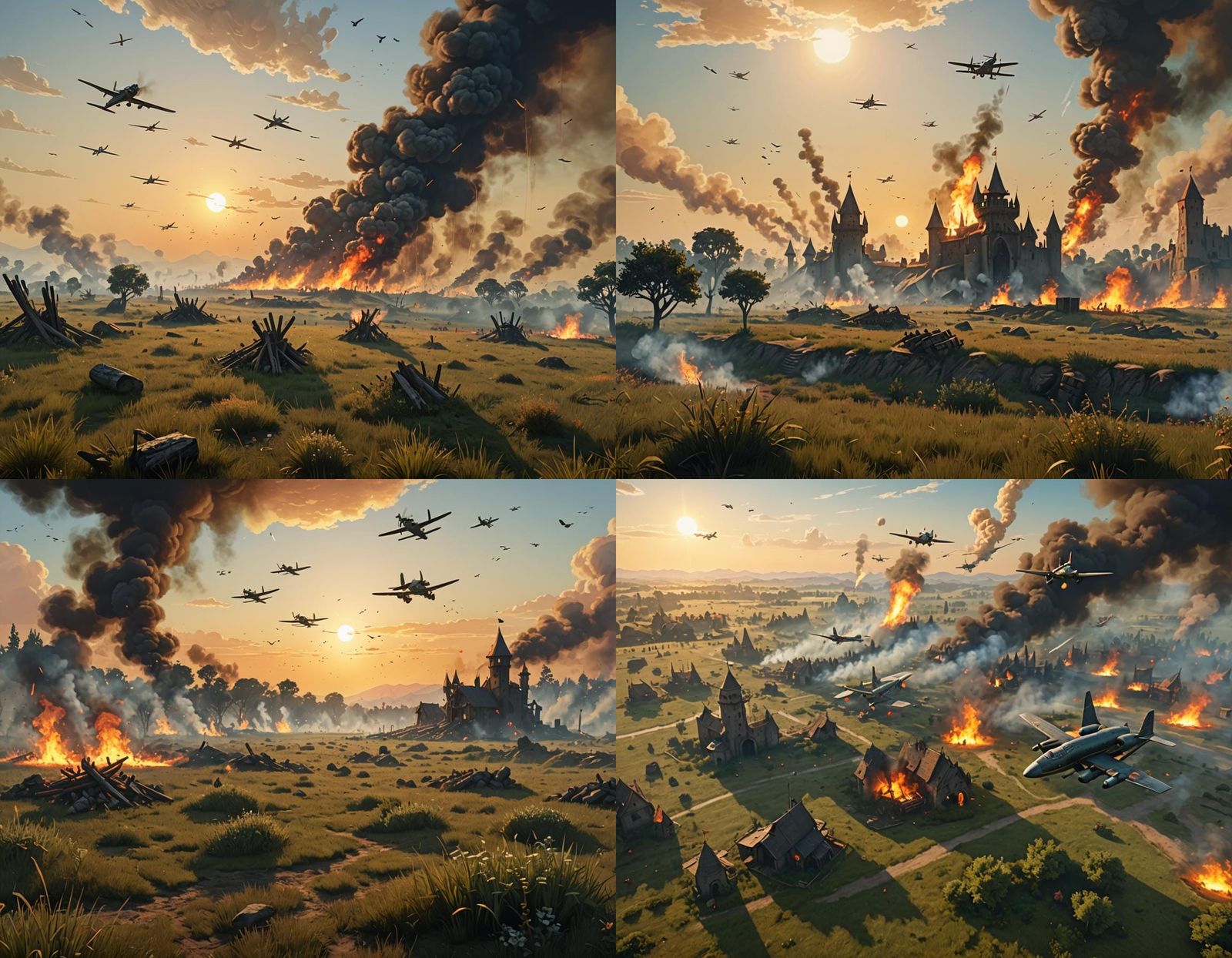 Apocalyptic Medieval Landscape Unfolds at Dawn