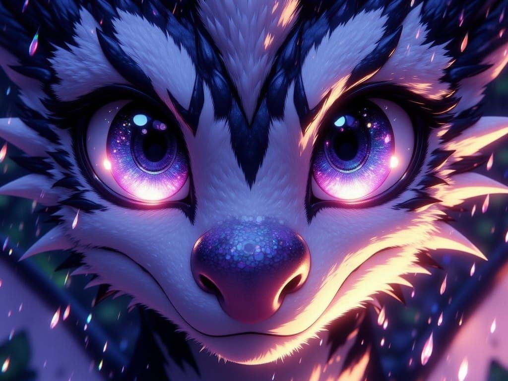 Sad Anime Dragon in Ethereal Fantasy Landscape