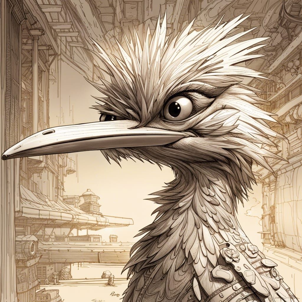 Portrait of a "Roadrunner" ~ Cartoon Style