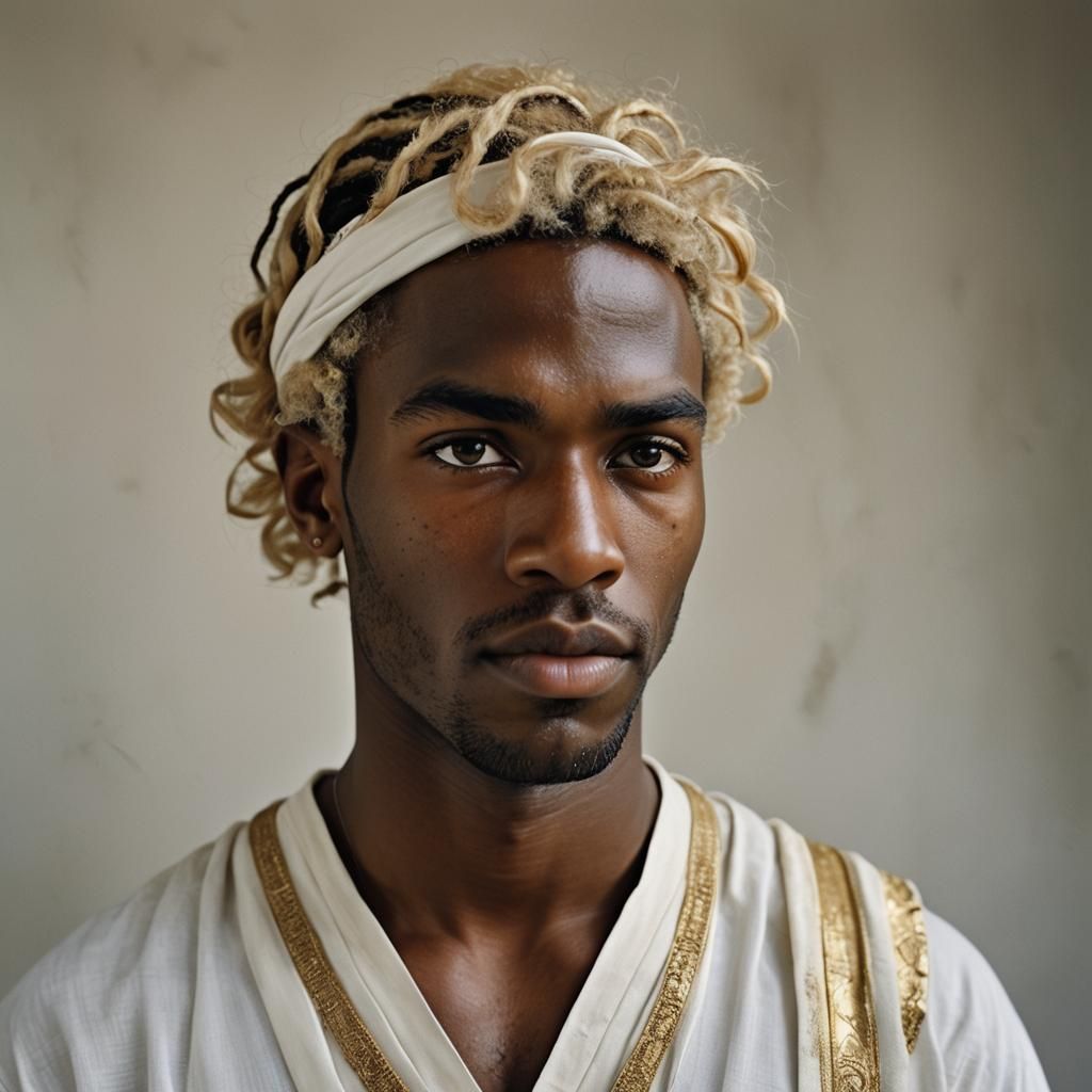 Young Man in Greek Dress, Professional Portrait