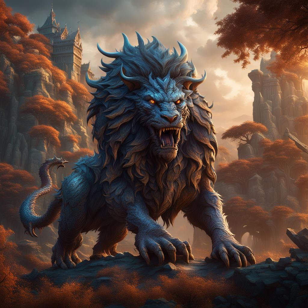 Fantastical Mythical Beast in Detailed Matte Painting