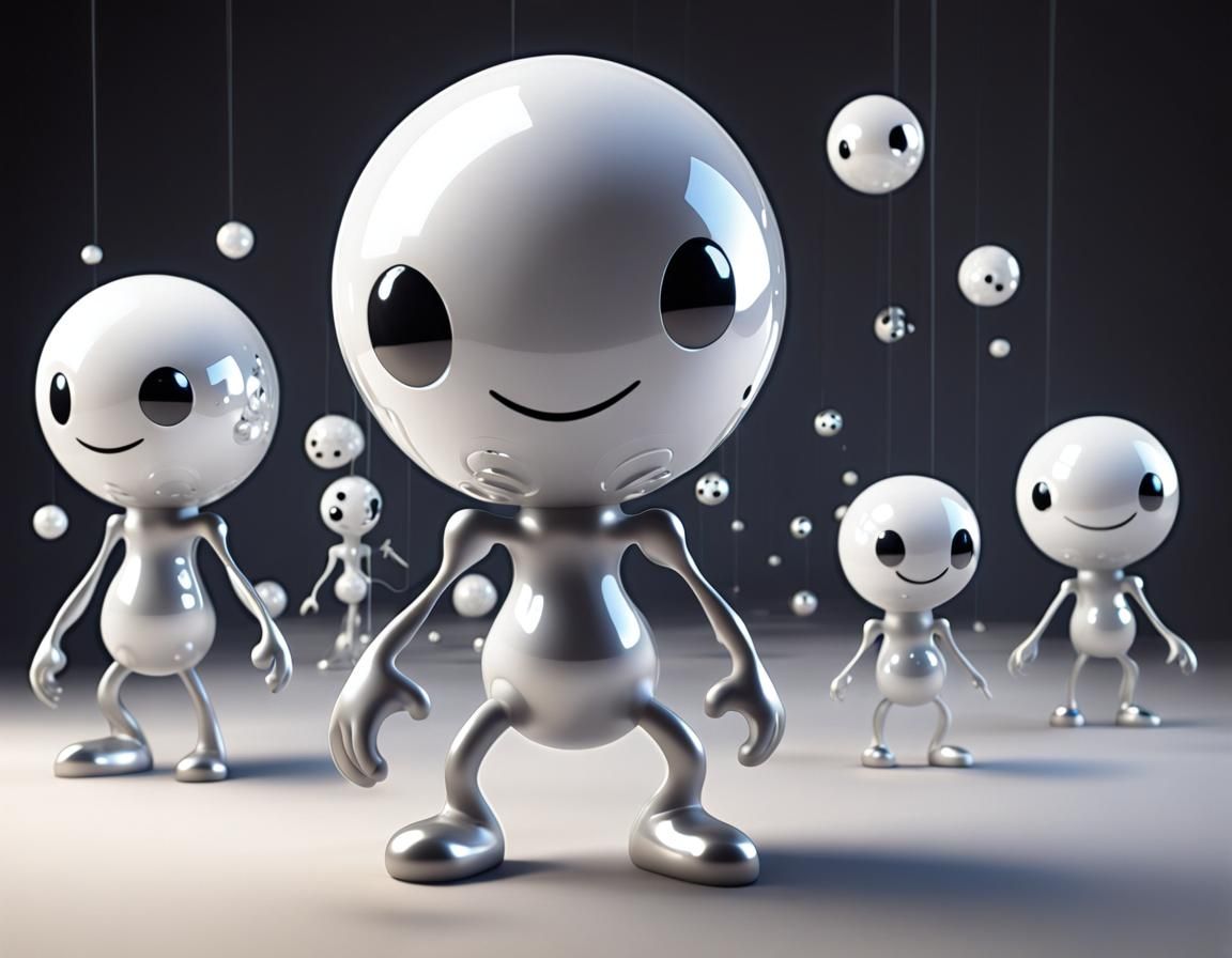 Anthropomorphic Character Encased in Miraculous Reflective S...