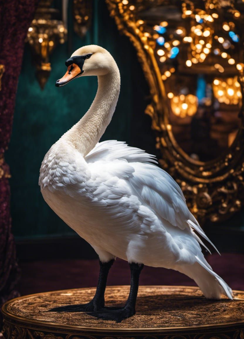 Anthropomorphic Swan in Tuxedo, Digital Art