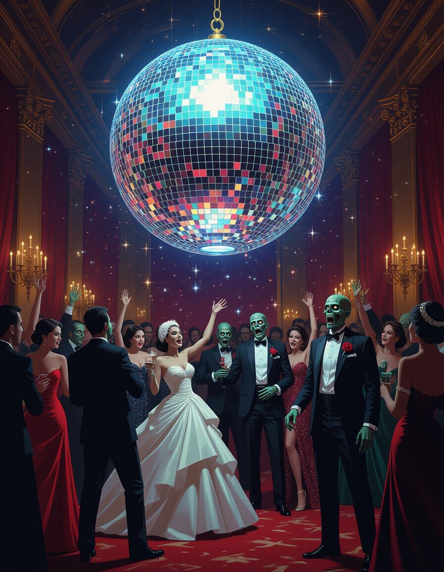 Zombie New Year's Eve Ball with Disco Ball