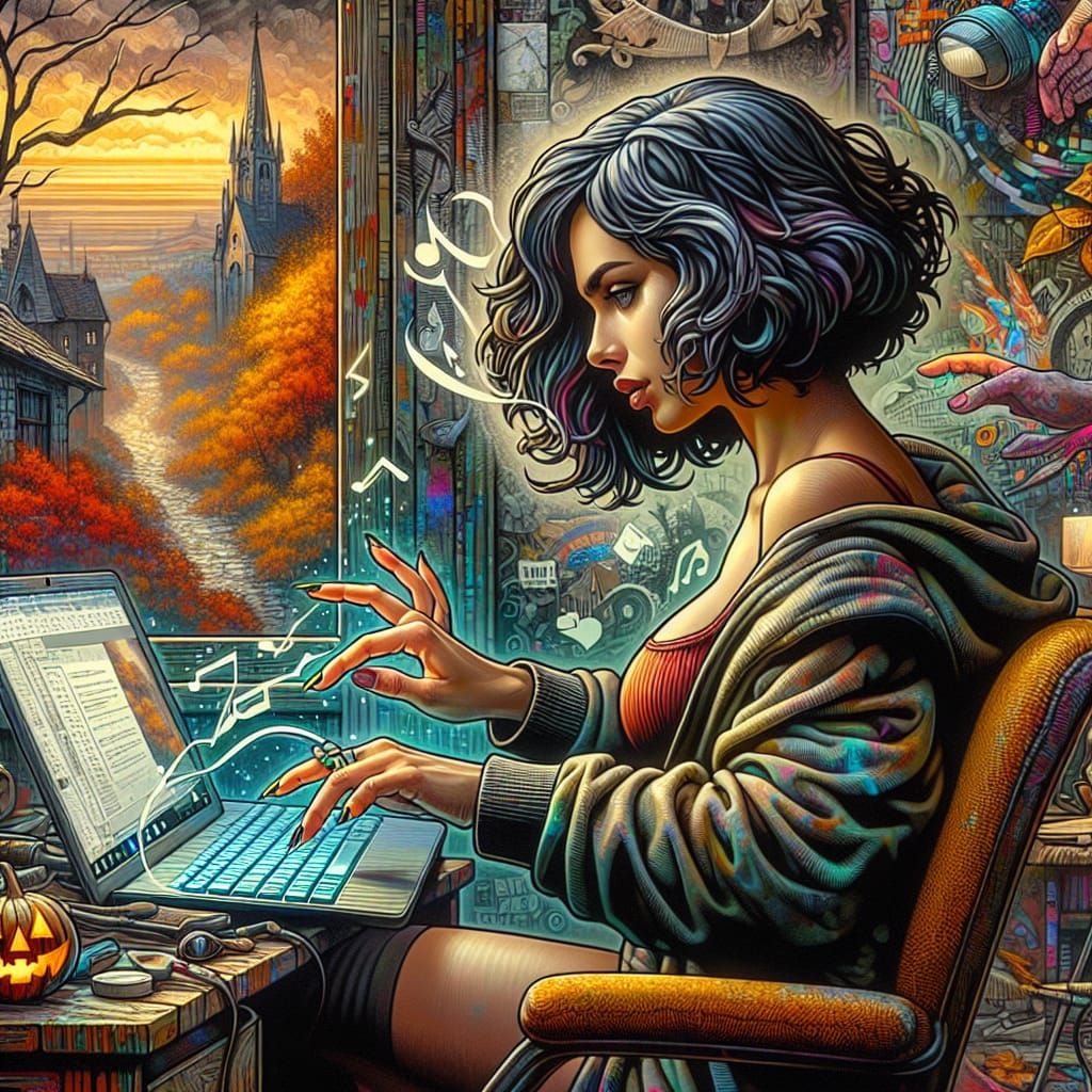 Woman Imagines Fantasy World in Graffiti Art Style