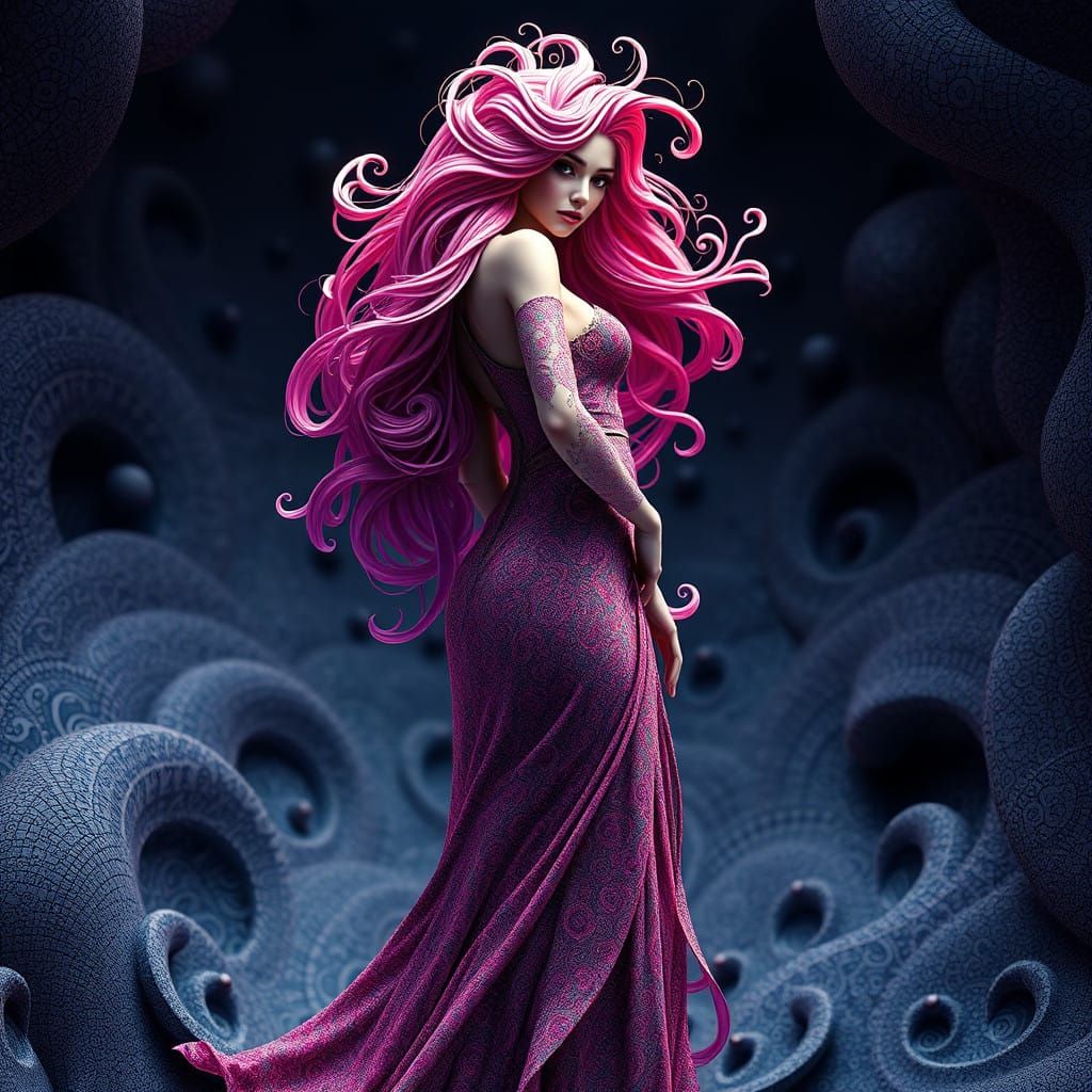 Ethereal Goddess in Fractal Beauty