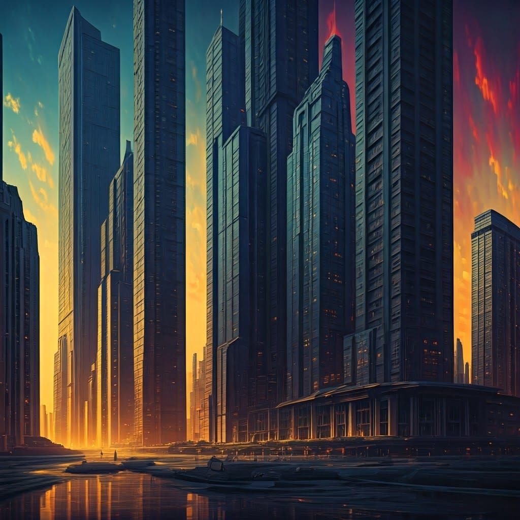 Hyperrealistic Cityscape Inspired by Futuristic Visions