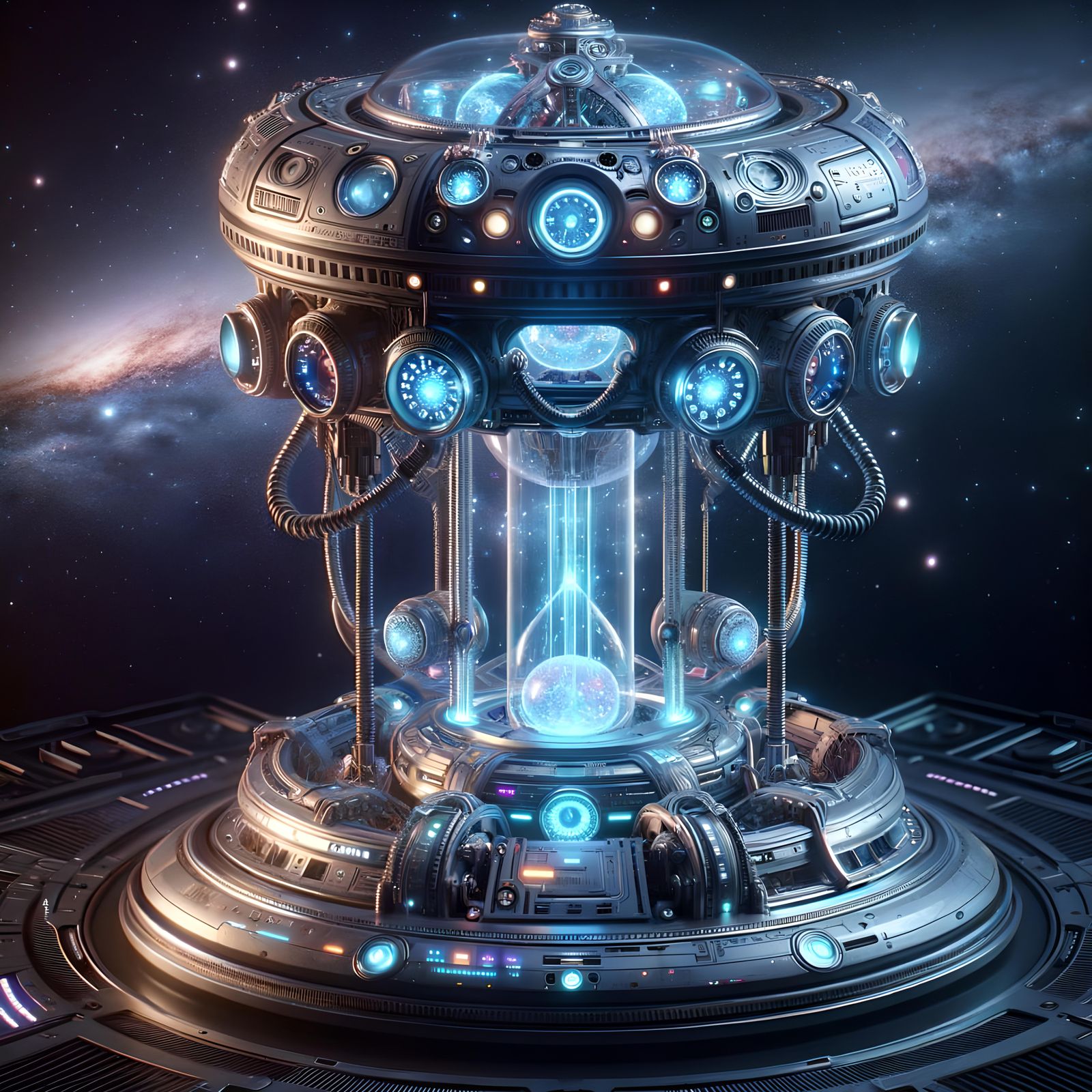 Photorealistic Alien Time Machine in Cosmos