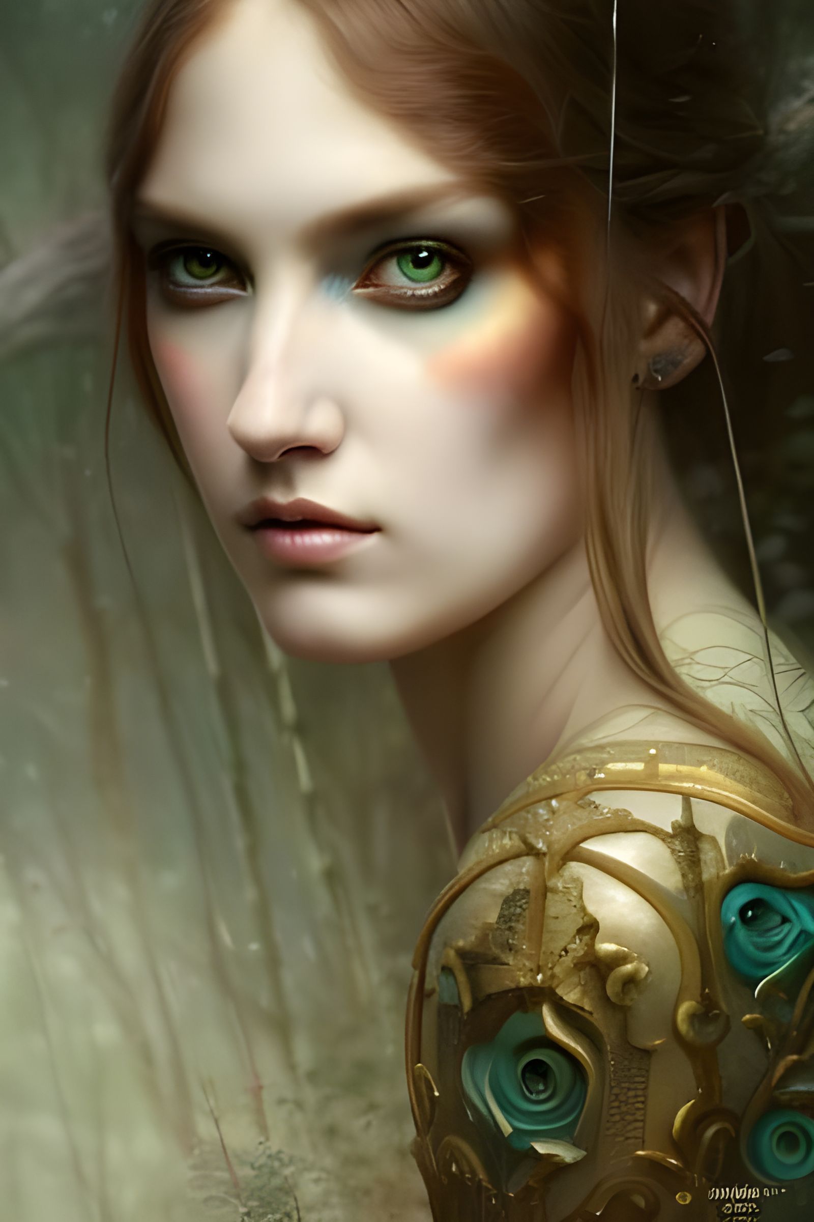 Detailed Portrait of Forest Warrior, Hyperdetailed Art
