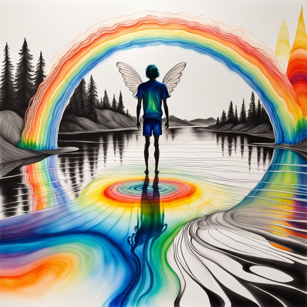 Colorful Non-Newtonian Fluid Dreamscape in Surreal Style