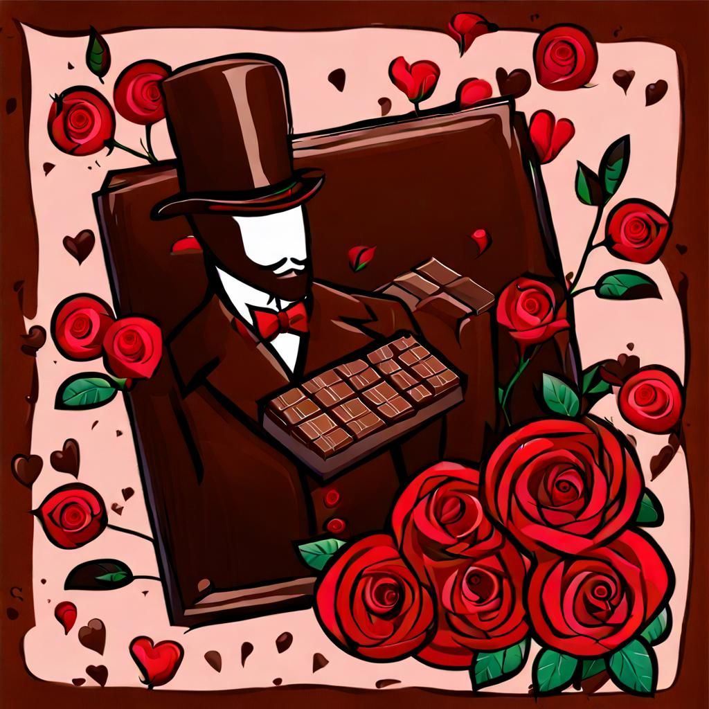 Romantic Gift: Chocolate and Roses for Fiancée