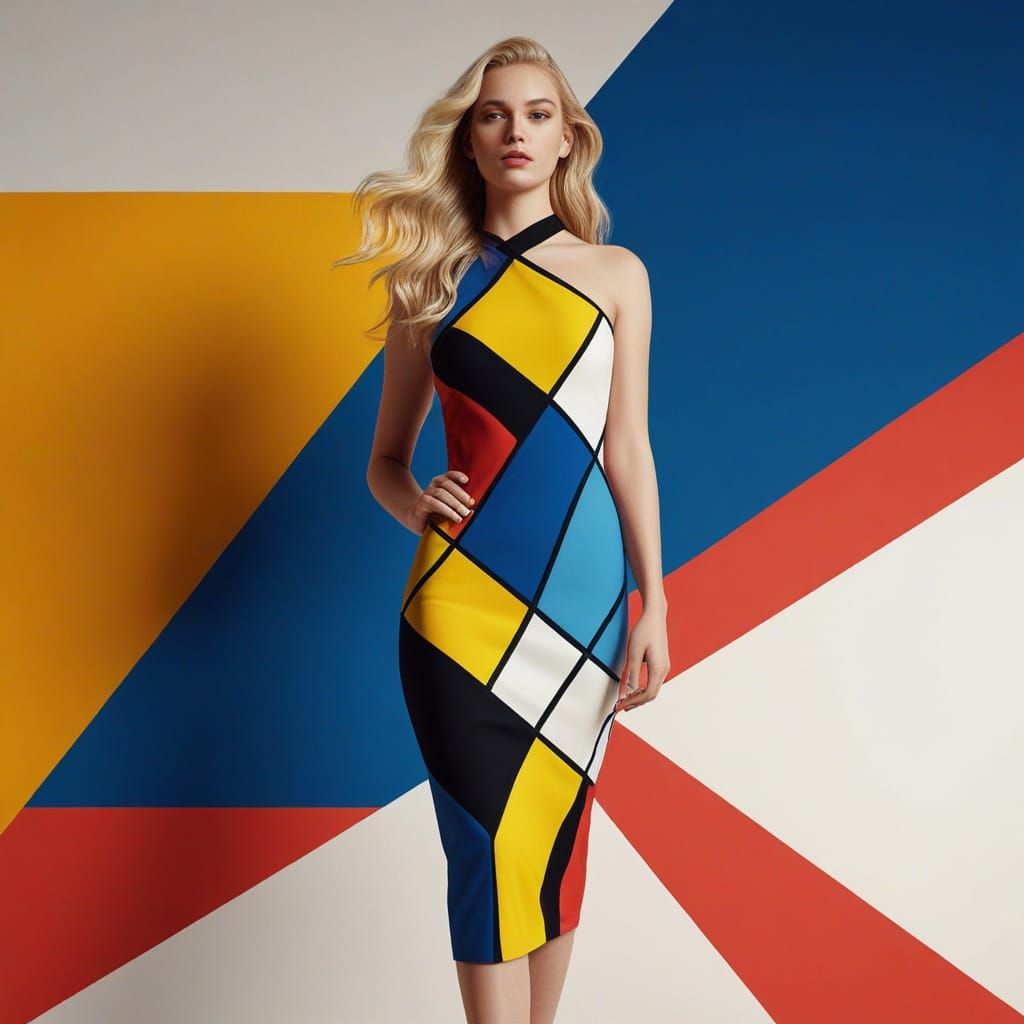 Geometric Fashion in De Stijl Style