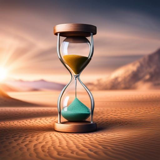 Time is passing by hourglass