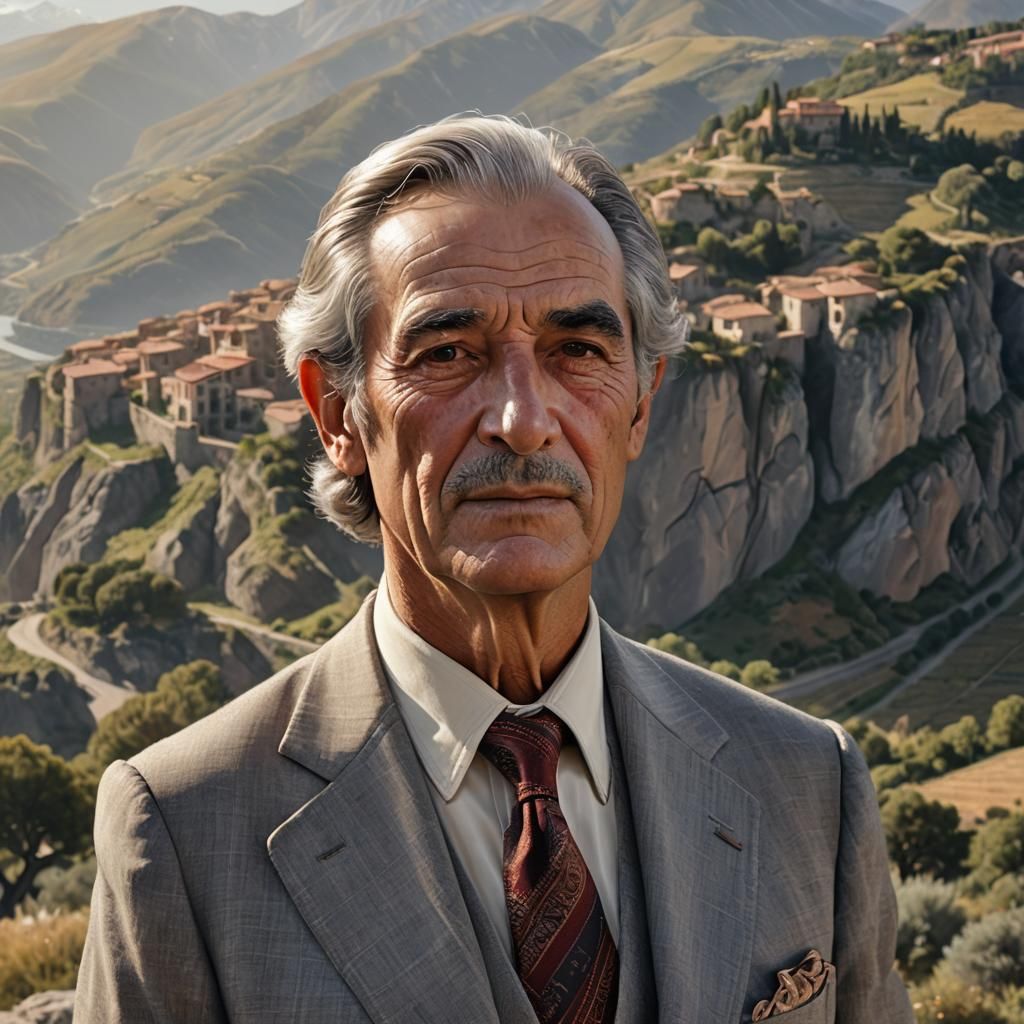 Realistic Portrait of Chilean Man in 1970s Style