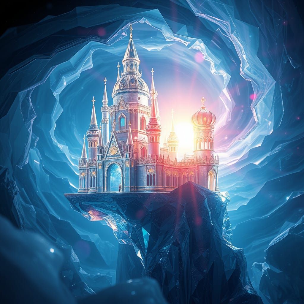 Crystal Castle in Icy Astral Landscape