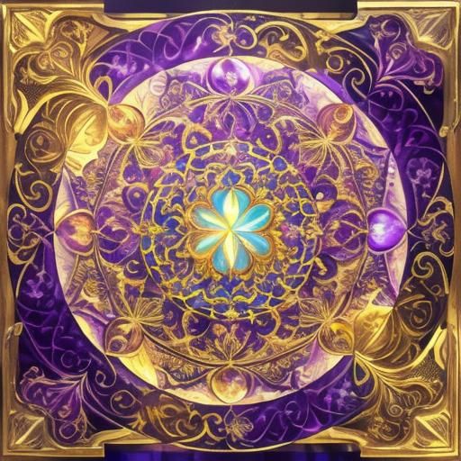 Golden Parchment Scroll with Rainbow Lights