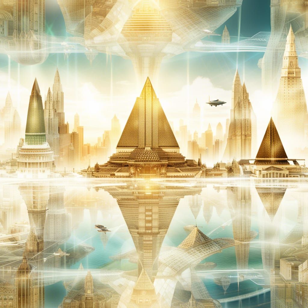 Futuristic Atlantis Sea Coast City Concept Art
