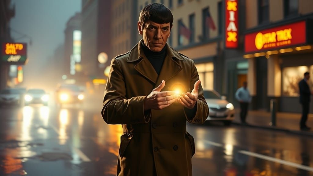 Spock as Film Noir Detective in 1960s Style
