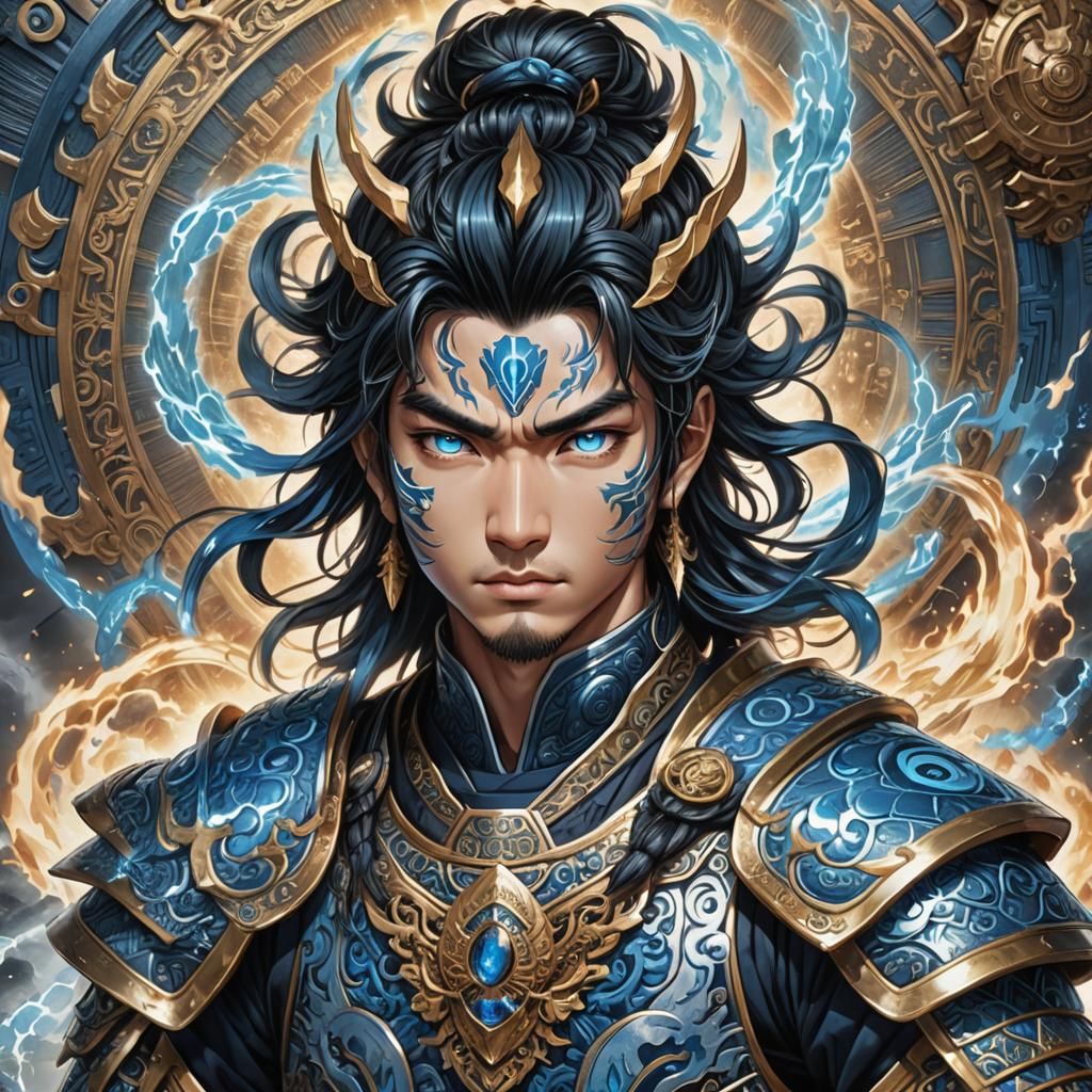 Raigou: Japanese God of Thunder in Hyperrealistic Style