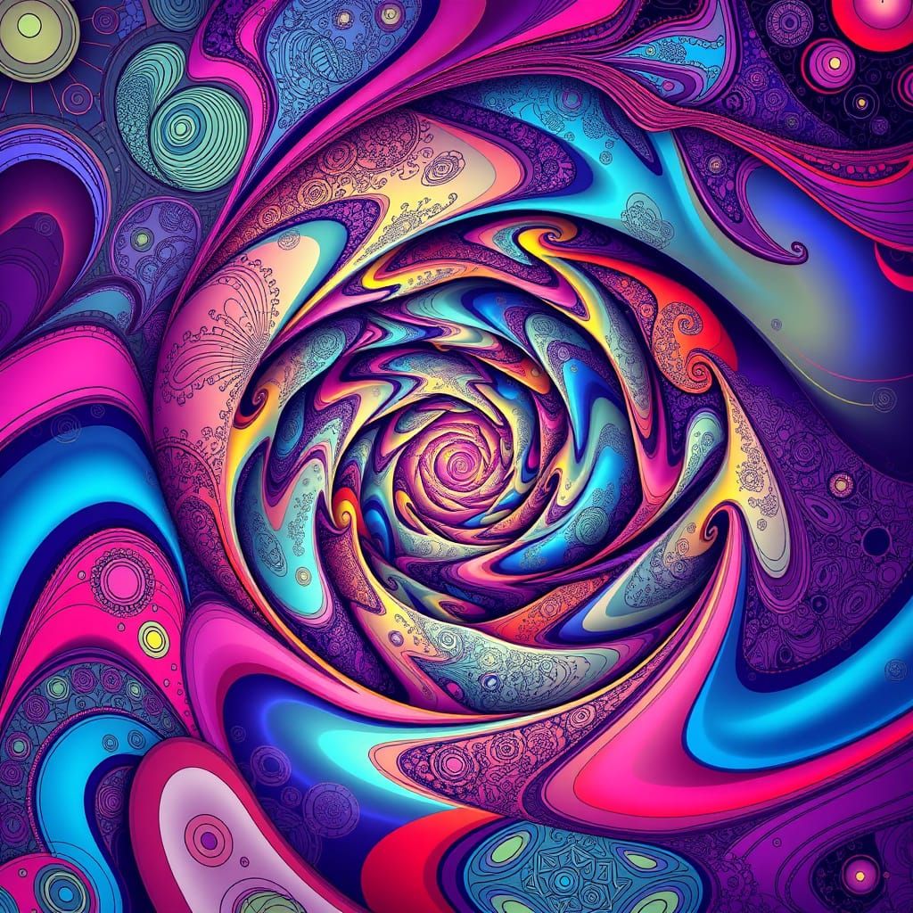 Abstract Dreamscape in Vector Fractal Style