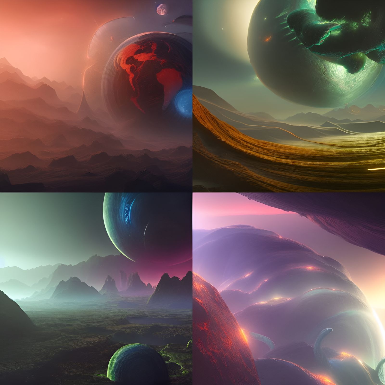 Ringed Alternate Earth: Detailed Matte Painting