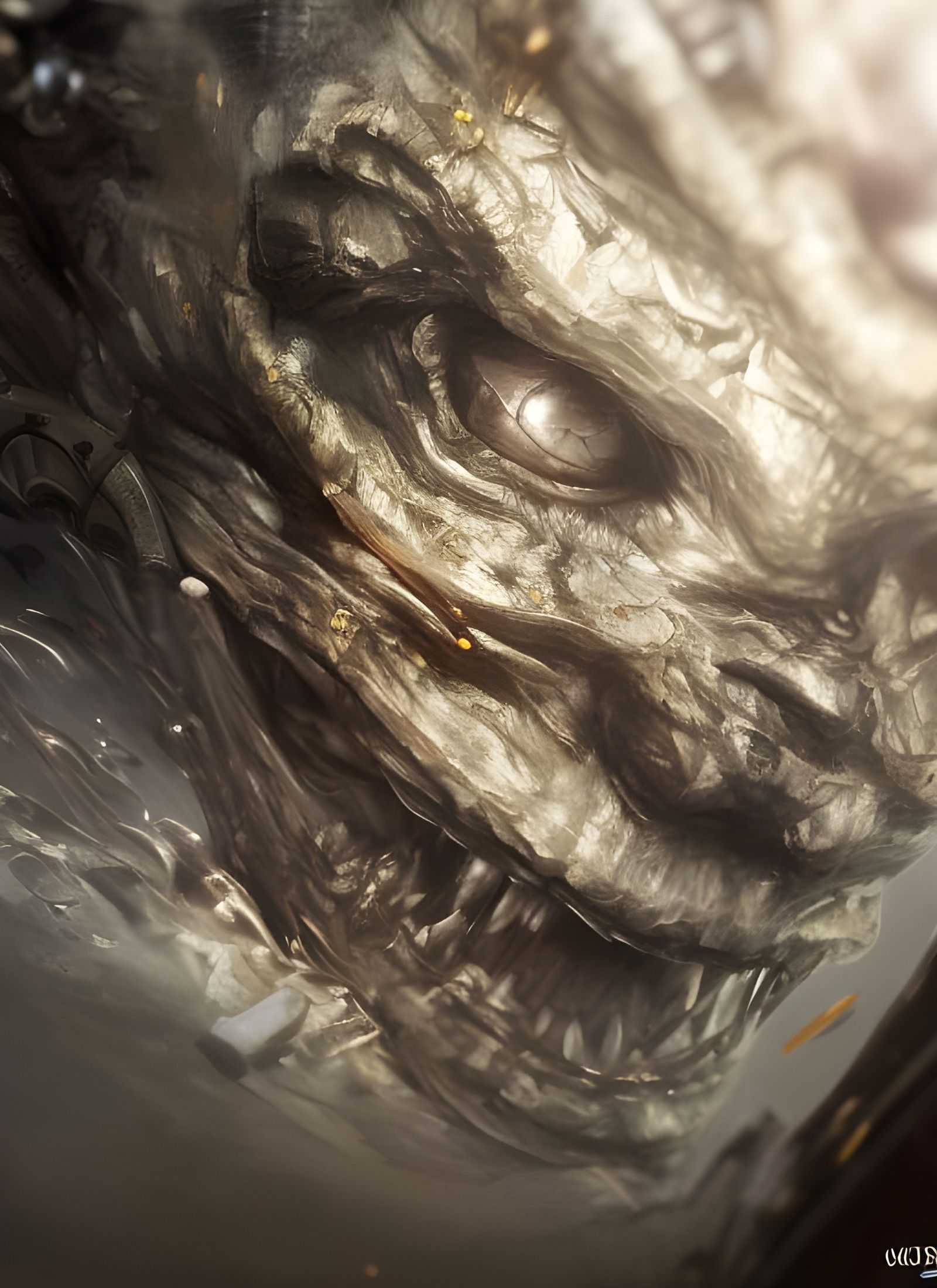 Hyperrealistic Quicksilver Beast in Striking 3D Rendering