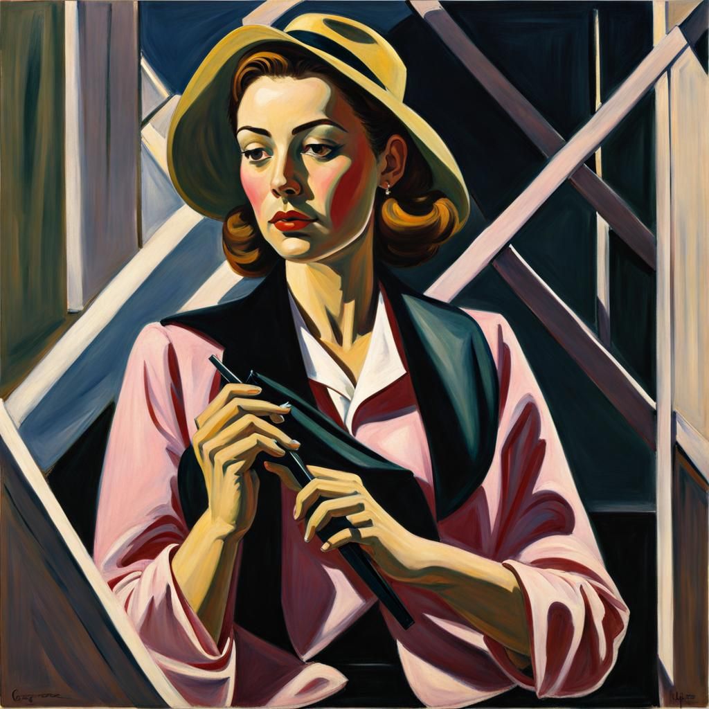 Modernist Landscape Inspired by Hopper and O'Keefe