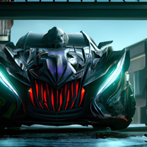 Vampire Leaning on Car: Dark Fantasy Art