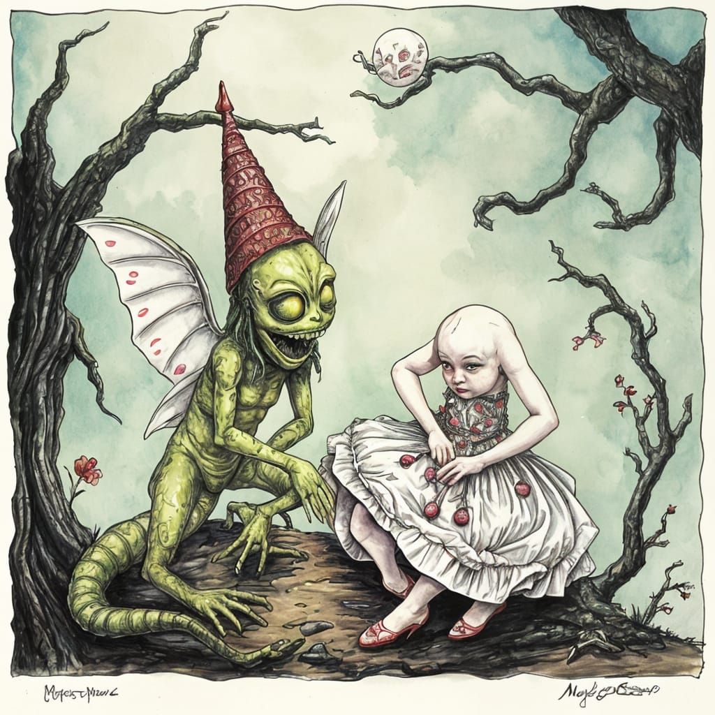 Fairytale Monsters in Ink, Oil, and Watercolor